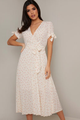 Chi Chi Vickie spot Print Dress White