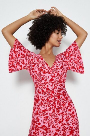 Midi dress deals with angel sleeves