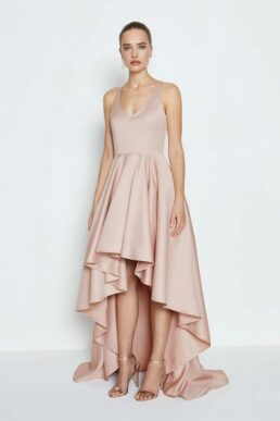 Coast Satin High Low Maxi Dress Blush Pale Pink