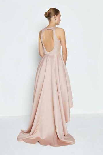 Coast Satin High Low Maxi Dress Blush Pale Pink