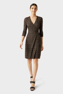 Hobbs Delilah Jersey Wrap Dress Black Gold