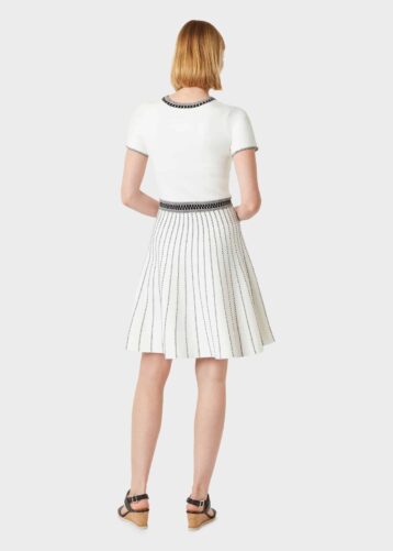 Hobbs Milly Knitted Dress, Ivory/Black - Image 2