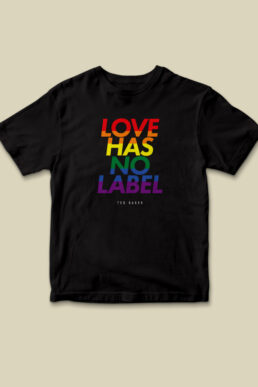 Lovetee Love Has No Label Cotton Charity T shirt, Black