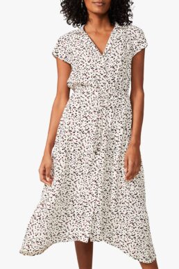 Phase Eight Afia Ditsy Spot Print Midi Dress White Multi