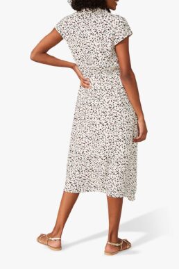 Phase Eight Afia Ditsy Spot Print Midi Dress White Multi