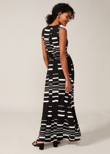 Phase Eight Willow Print Maxi Dress Black White