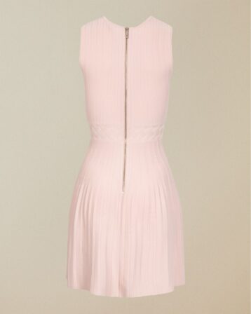 Ted Baker BALIEEY Sleeveless knitted skater dress, Light Baby Pink/Blush - Image 3