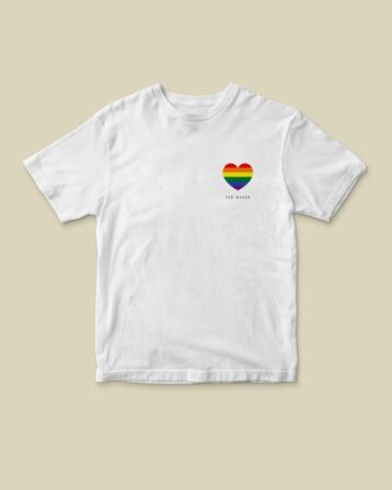 Ted Baker BOWHART Rainbow heart cotton charity T-shirt White