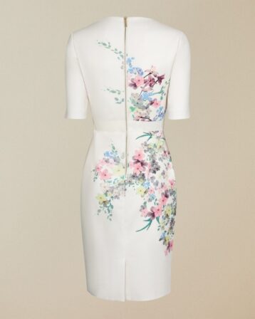 Ted Baker CAMLIAA Pergola floral print bodycon dress, Ivory/Multi - Image 2