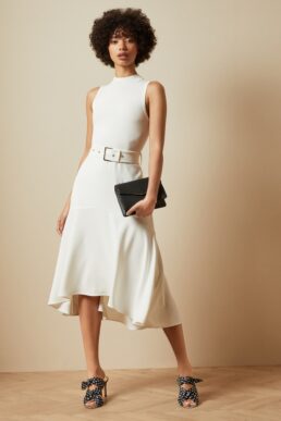 Ted Baker CORVALA Sleeveless midi dress Ivory