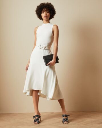 Ted Baker CORVALA Sleeveless midi dress Ivory