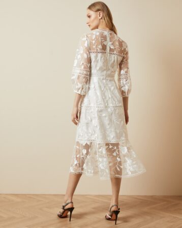 Ted Baker TABII Tiered lace midi dress, Ivory - Image 2
