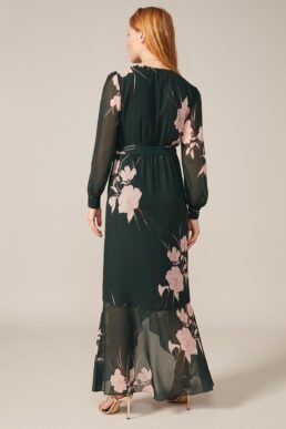 Phase Eight Kazumi Heritage Print Maxi Dress Green Pink Blush