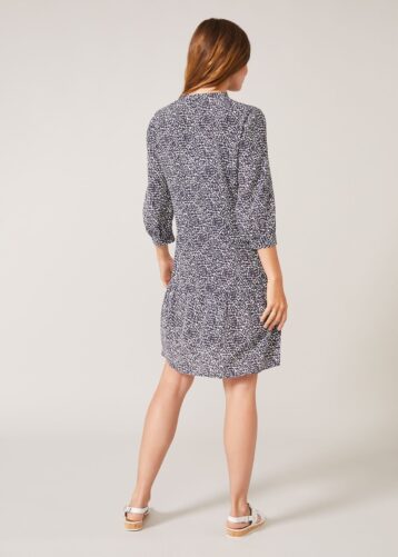 Phase Eight Penele Ditsy Swing Dress, Navy/Ivory - Image 2
