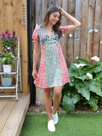 Chi Chi Chelley Print Sleeve Dress Green Multi