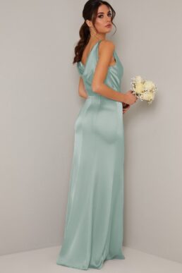 Chi Chi Juliana Cowl Slip Bridesmaid Dress Green