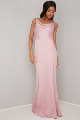 Chi Chi Simah Cowl Slip Bridesmaid Dress Light Pink Mink Blush