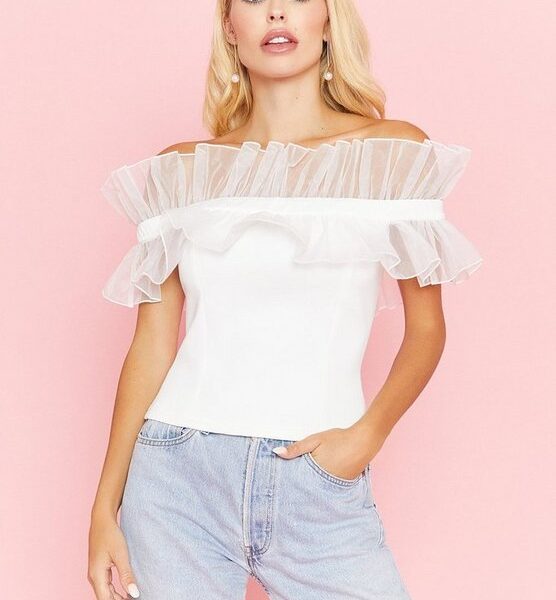 coast ruffle organza top