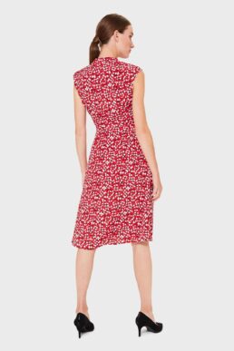 Hobbs Isabelle Printed Dress Red White