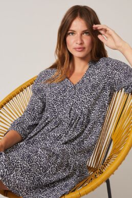 Phase Eight Penele Ditsy Swing Dress Navy Ivory