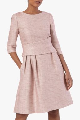 The Fold Camelot Tweed Dress Pink Blush