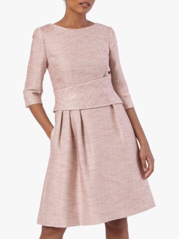 The Fold Camelot Tweed Dress Pink Blush