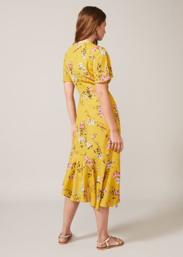 Phase Eight Cecily Print Dress Yellow Multi