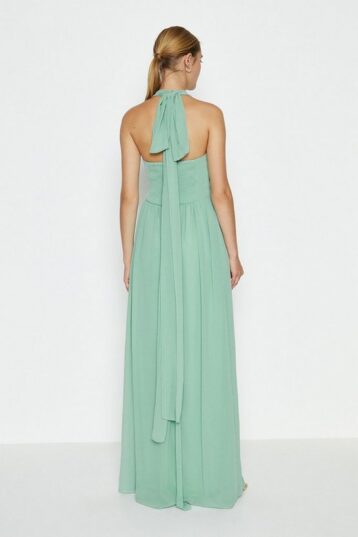 Coast Multi Way Sheer Back Maxi Bridesmaid Dress Green