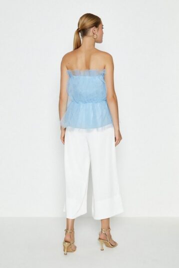 Coast Tulle Bandeau Top, Pale Blue - Image 2