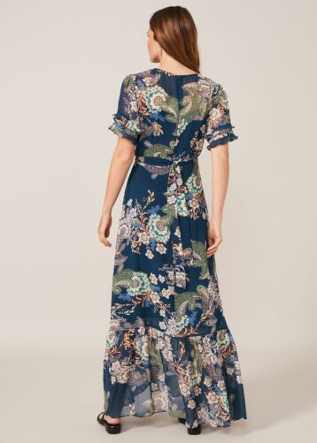 Phase Eight Blaire Paisley Maxi Dress, Petrol Blue/Multi - Image 2