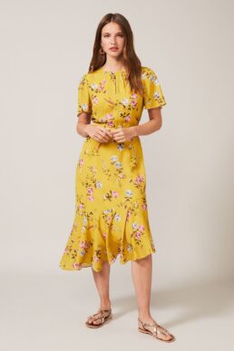 Phase Eight Cecily Print Dress Yellow Multi