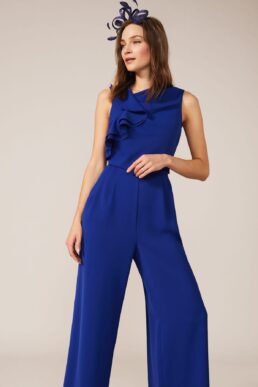 Phase Eight Maeve Frill Detail Jumpsuit Cobalt Blue