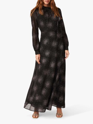 Phase Eight Melina Embellished Maxi Dress Black Rose Gold