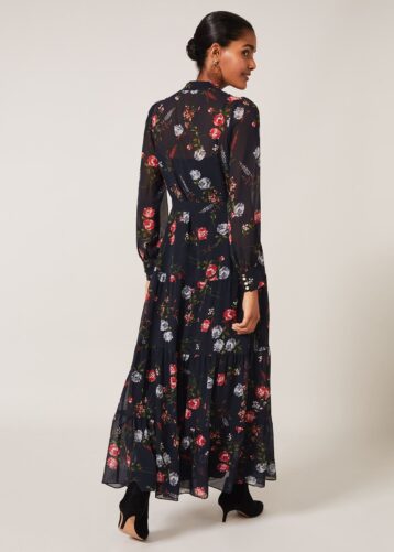 Phase Eight Noeva Floral Maxi Dress Slate Grey Multi