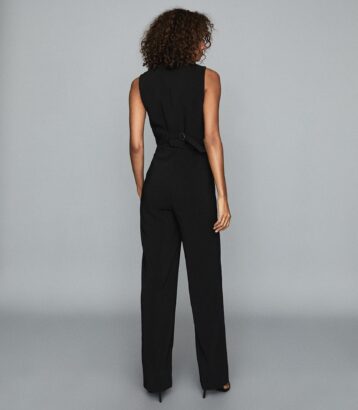 Reiss Valerie Tailored Jumpsuit, Black - Image 2