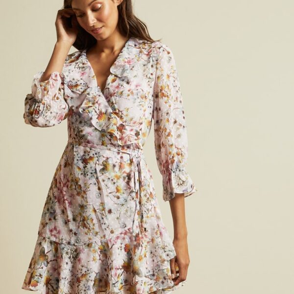ruffle wrap dress