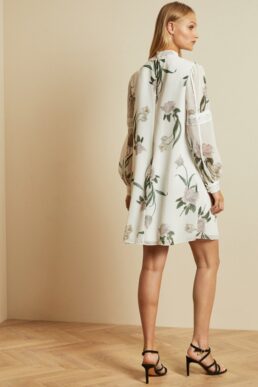 Ted Baker LEYORA Elderflower print smock dress White Green