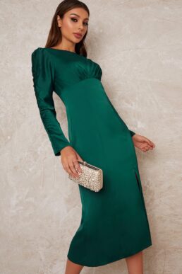 Chi Chi Bette Sleeved Midi Dress Green