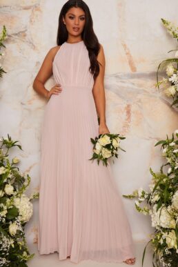 Chi Chi Carlitia Maxi Bridesmaid Dress Pink Blush