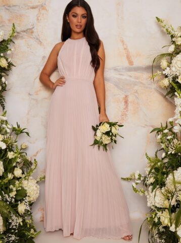 Chi Chi Carlitia Maxi Bridesmaid Dress Pink Blush