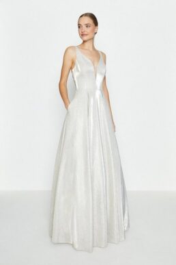 Coast Hotfix Back Maxi Dress Silver