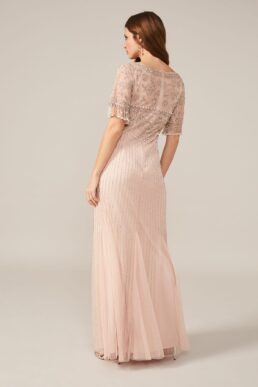 Phase Eight Leonie Pearl Fringe Maxi Dress Pink Blush