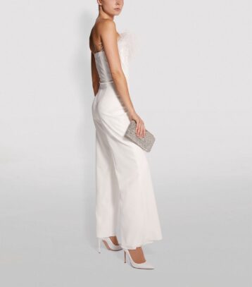 16ARLINGTON Taree Feather Jumpsuit, White - Image 2