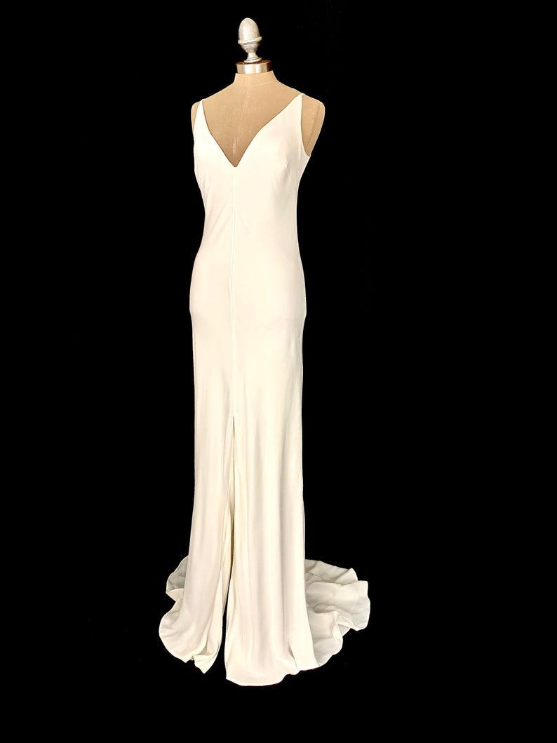 ivory slip wedding dress