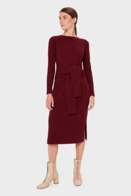 Hobbs Cashmere Teagan Knitted Dress Red