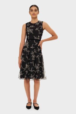 Hobbs Lilith Floral Dress Black Metallic