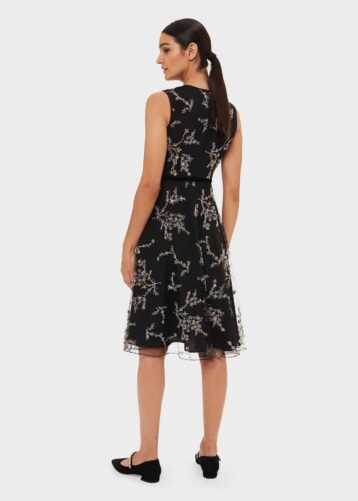 Hobbs Lilith Floral Dress, Black/Metallic - Image 2