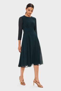 Hobbs Mimi Printed Sleeve Dress Green
