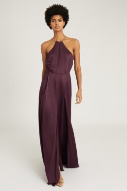 Reiss Anne Chain Detail Maxi Dress Berry Red Pink Purple