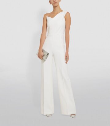 Roland Mouret Platano One-Shoulder Jumpsuit White